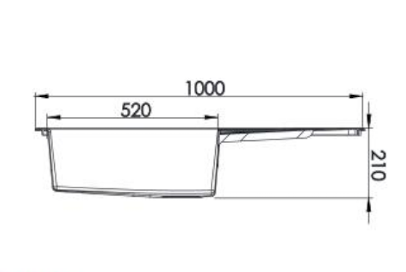Liquida CU10BL 1.0 Bowl Composite Reversible Inset Black Kitchen Sink With Waste